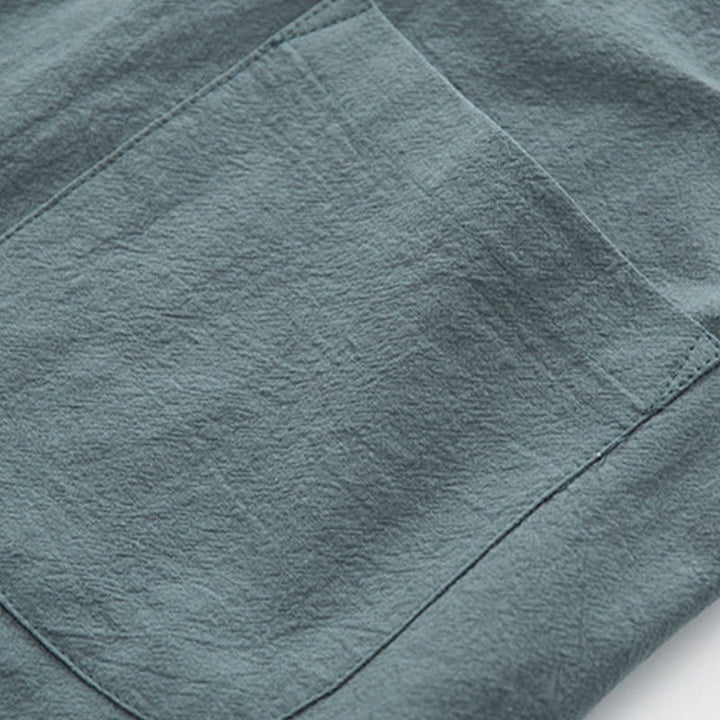 Conjunto de 2 piezas de traje zen Tang de lino con botones de rana y camisa de manga larga y pantalones para hombre con Buddha Stones - image 9