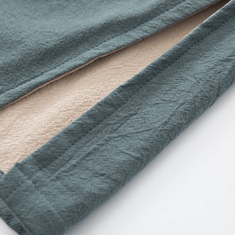 Conjunto de 2 piezas de traje zen Tang de lino con botones de rana y camisa de manga larga y pantalones para hombre con Buddha Stones - image 10