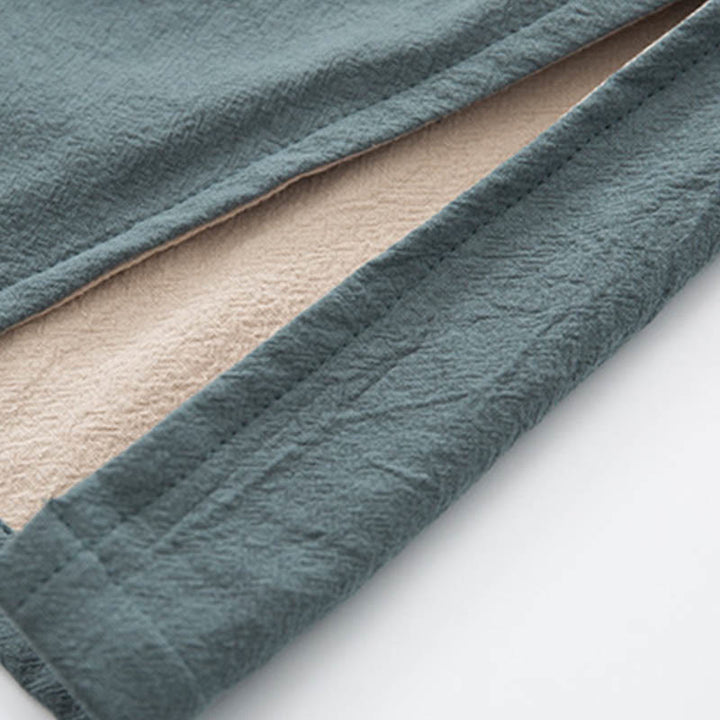 Conjunto de 2 piezas de traje zen Tang de lino con botones de rana y camisa de manga larga y pantalones para hombre con Buddha Stones - image 10