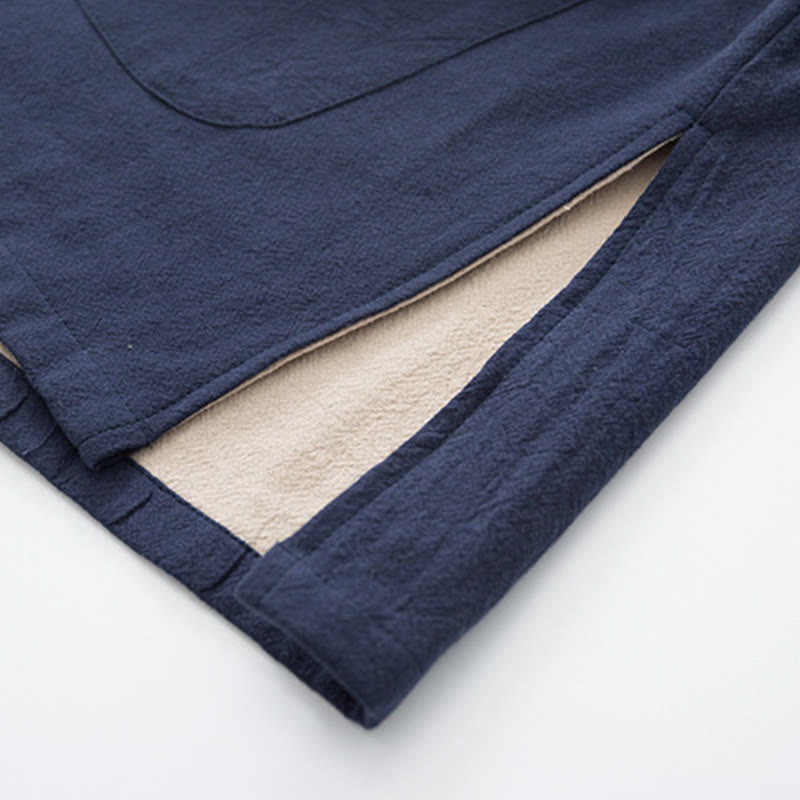 Conjunto de 2 piezas de traje zen Tang de lino con botones de rana y camisa de manga larga y pantalones para hombre con Buddha Stones - image 31