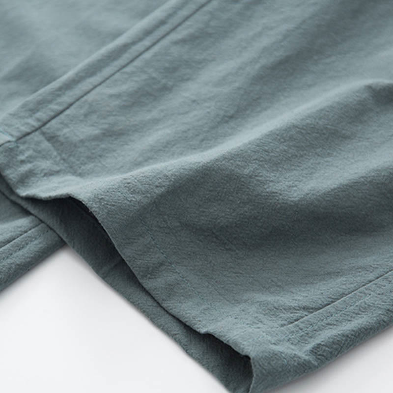 Conjunto de 2 piezas de traje zen Tang de lino con botones de rana y camisa de manga larga y pantalones para hombre con Buddha Stones - image 17