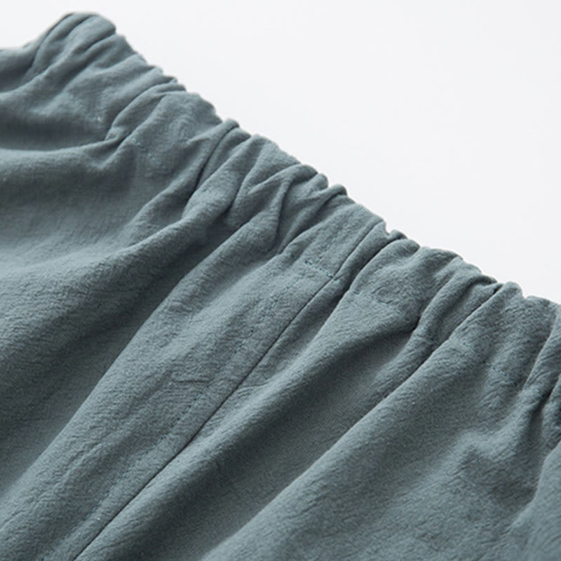 Conjunto de 2 piezas de traje zen Tang de lino con botones de rana y camisa de manga larga y pantalones para hombre con Buddha Stones - image 14