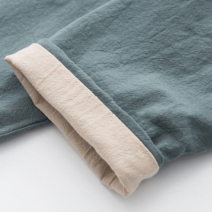 Conjunto de 2 piezas de traje zen Tang de lino con botones de rana y camisa de manga larga y pantalones para hombre con Buddha Stones - image 12