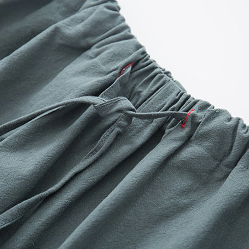 Conjunto de 2 piezas de traje zen Tang de lino con botones de rana y camisa de manga larga y pantalones para hombre con Buddha Stones - image 13