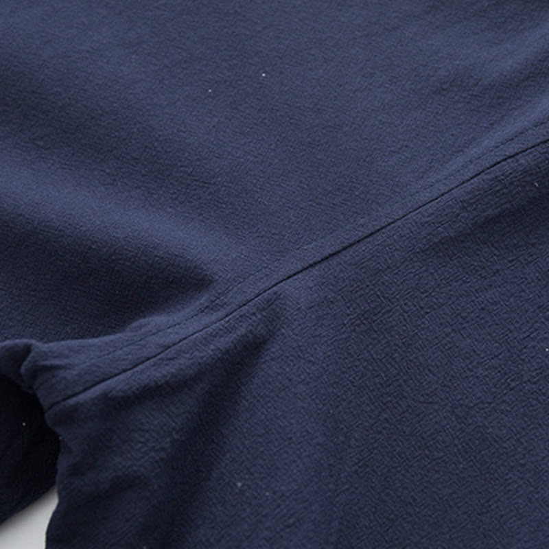 Conjunto de 2 piezas de traje zen Tang de lino con botones de rana y camisa de manga larga y pantalones para hombre con Buddha Stones - image 32