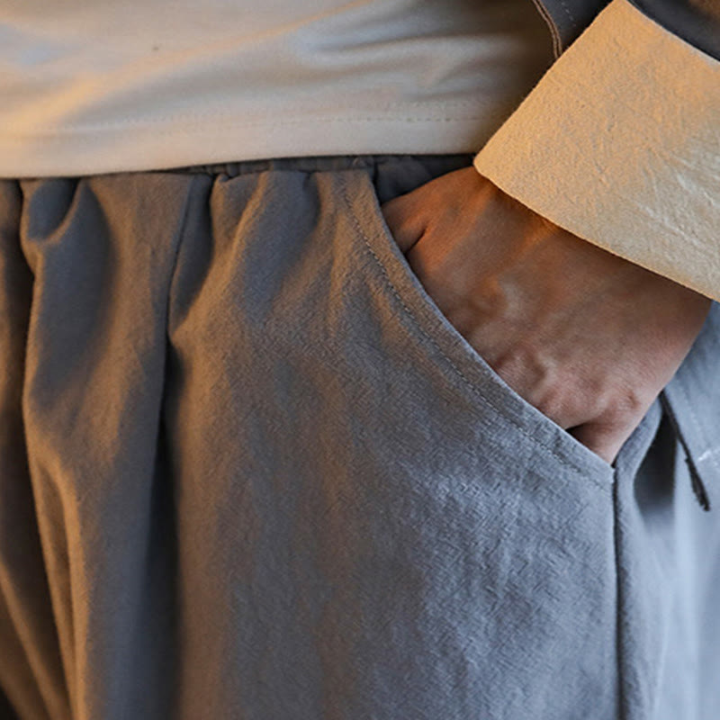 Conjunto de 2 Buddha Stones de traje zen Tang para hombre, camisa de manga larga con botones de rana y pantalones con bolsillos - image 14