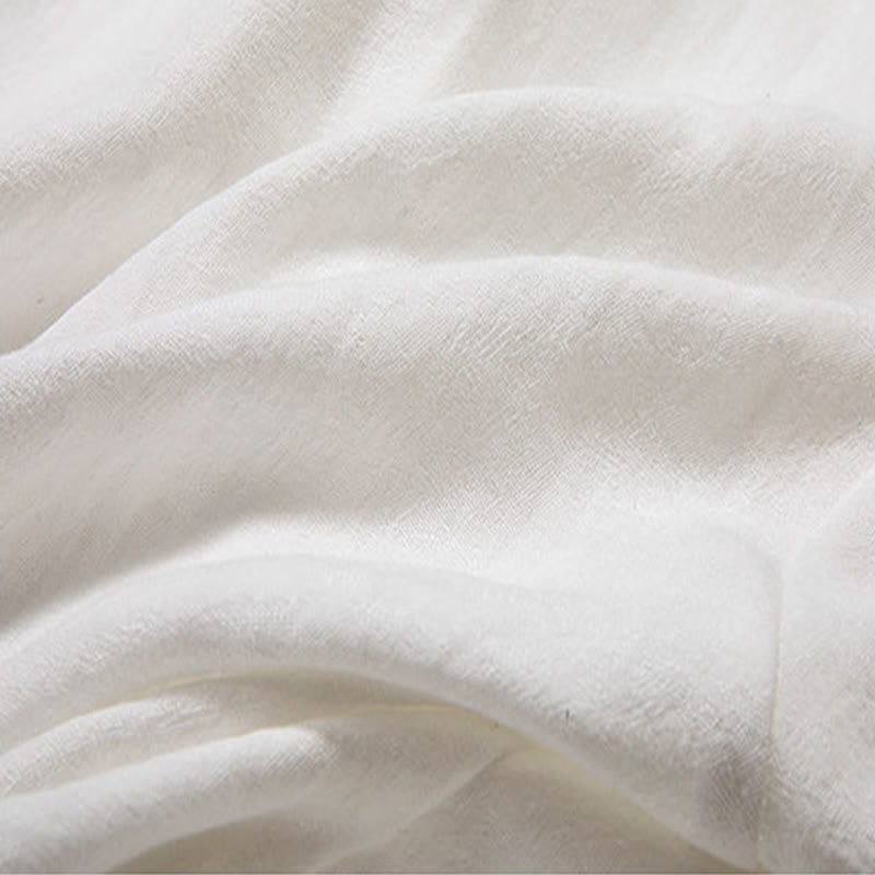 Camisa de lino de manga larga con cuello en V y Buddha Stones para hombre Ropa Zen - image 9