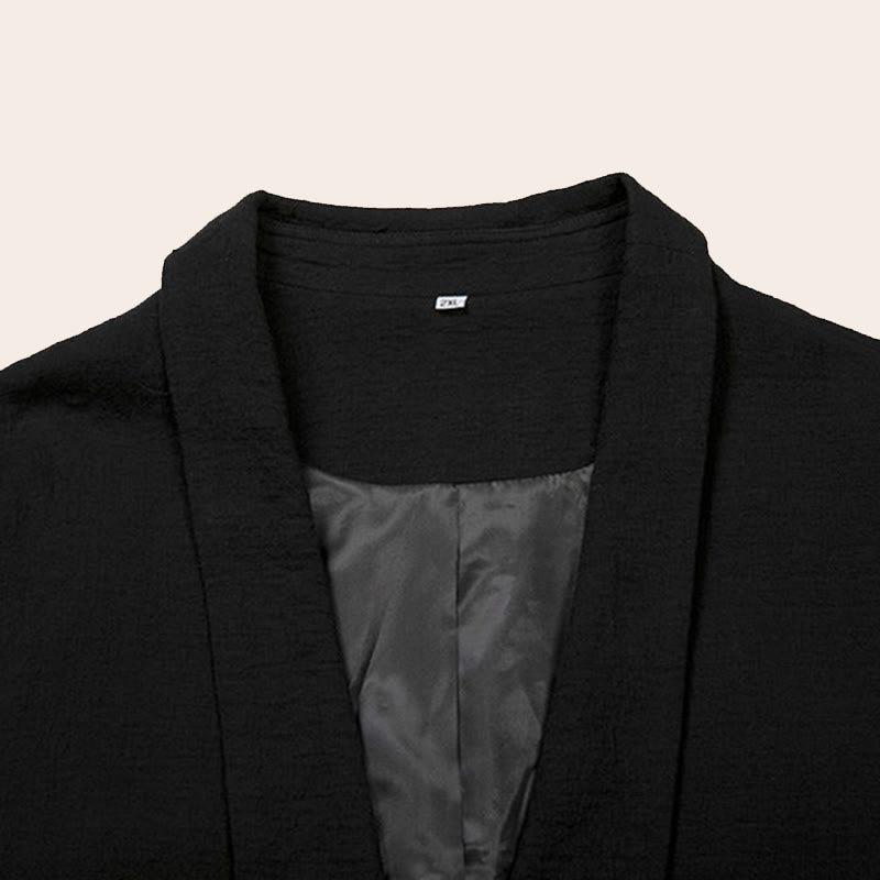 Abrigo de algodón sencillo de manga larga y longitud media para hombre con Buddha Stones en otoño