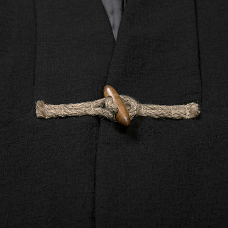 Abrigo de algodón sencillo de manga larga y longitud media para hombre con Buddha Stones en otoño