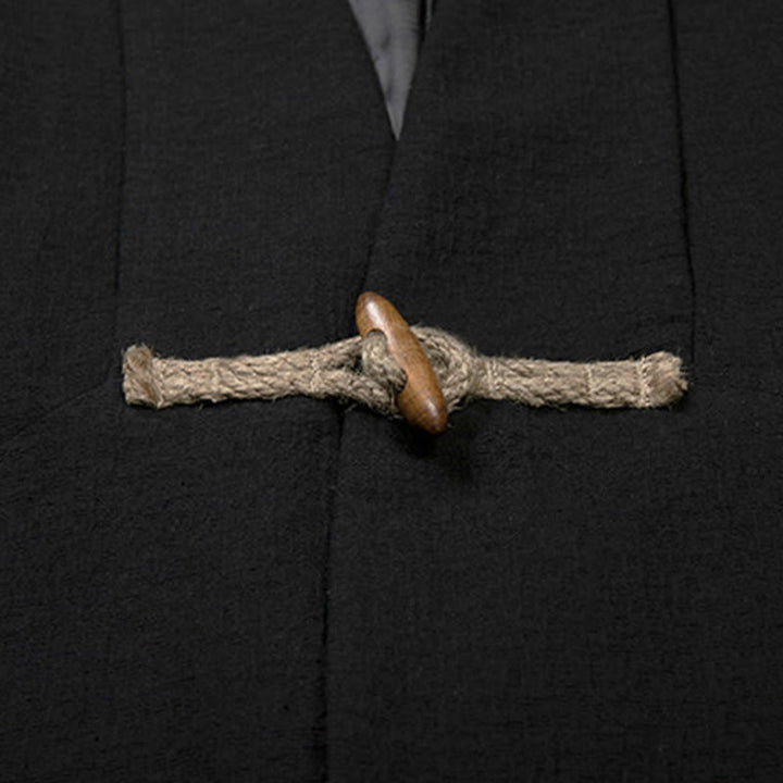 Abrigo de algodón sencillo de manga larga y longitud media para hombre con Buddha Stones en otoño - image 8