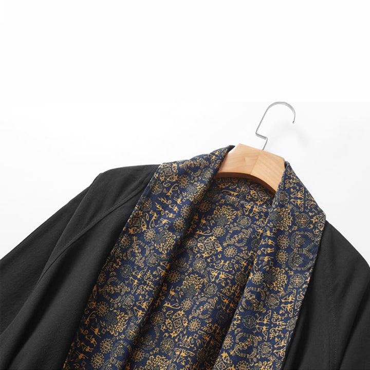 Chaqueta de algodón de largo medio con doble cara para hombre de Buddha Stones Fall