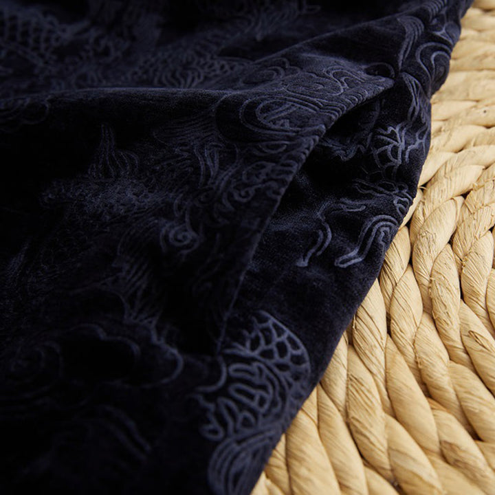 Traje chino vintage con Buddha Stones para otoño e invierno, túnica de jacquard con dragón para hombre y bolsillos - image 10