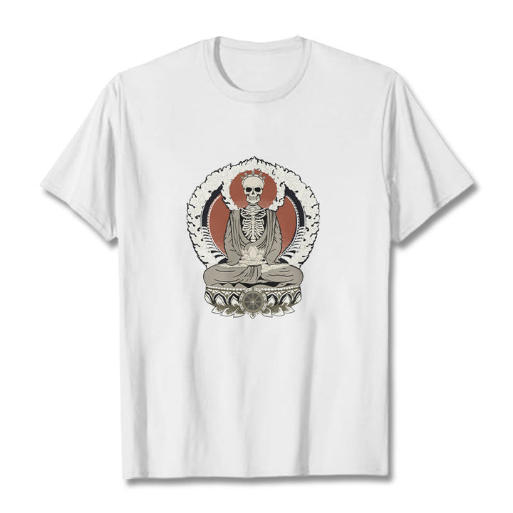 Camiseta con estampado de esqueleto de Buddha Stones - Blanco - 2XL - image 6