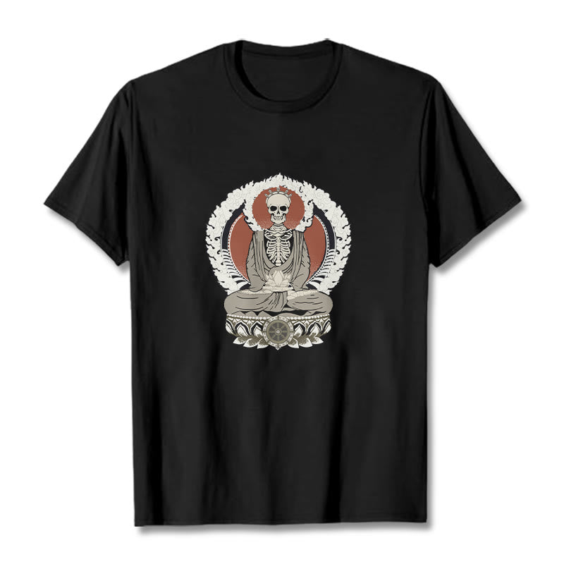 Camiseta con estampado de esqueleto de Buddha Stones - Negro - 2XL - image 1