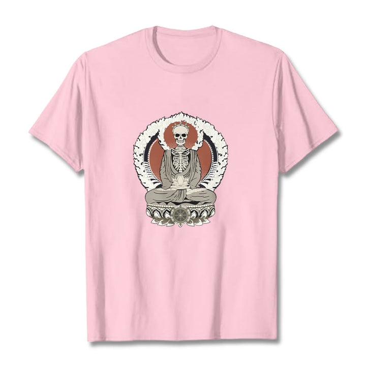 Camiseta con estampado de esqueleto de Buddha Stones - Rosa claro - 2XL - image 13