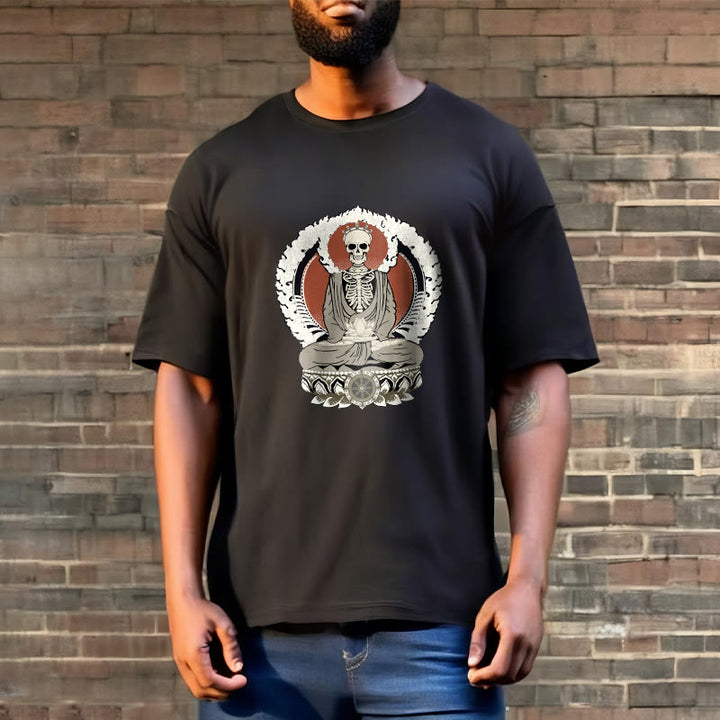 Camiseta con estampado de esqueleto de Buddha Stones - image 4