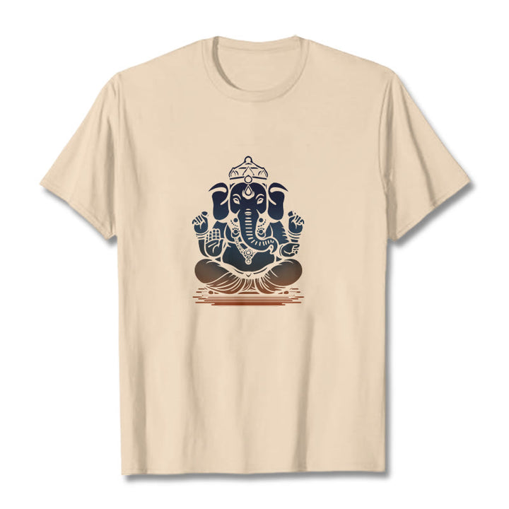 Camiseta con estampado de elefante Ganesh meditando con Buddha Stones - Sopa de mariscos - 2XL - image 9