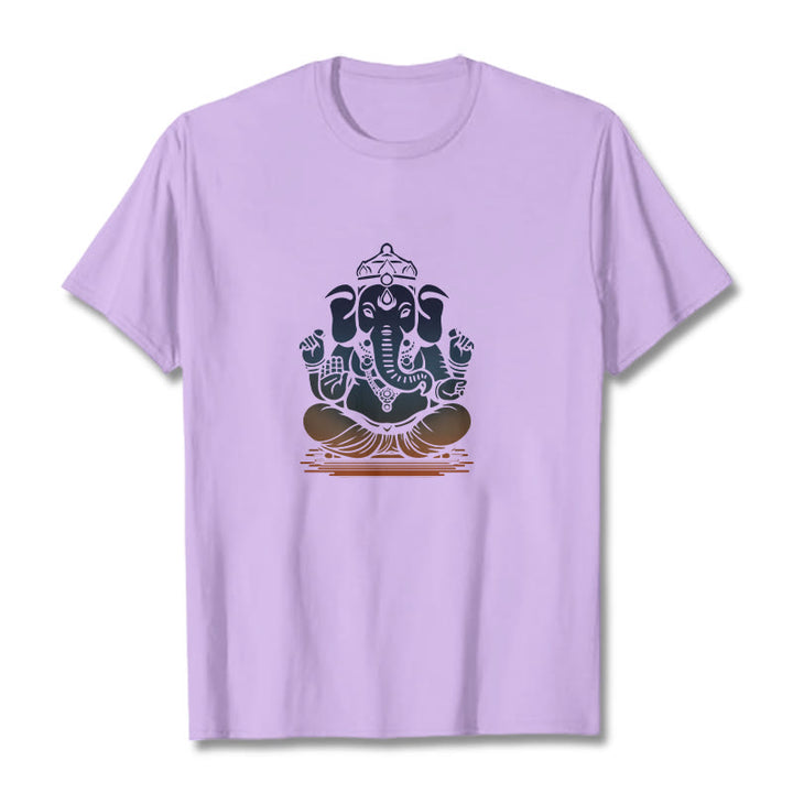 Camiseta con estampado de elefante Ganesh meditando con Buddha Stones - Ciruela - 2XL - image 16