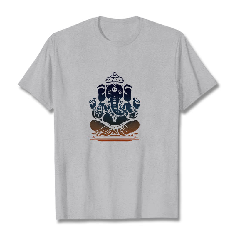 Camiseta con estampado de elefante Ganesh meditando con Buddha Stones - Gris claro - 2XL - image 19