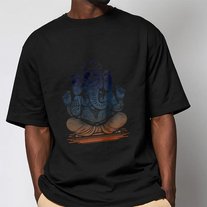 Camiseta con estampado de elefante Ganesh meditando con Buddha Stones - image 6
