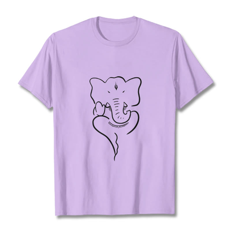 Camiseta con dibujo de elefante Ganesh y Buddha Stones - Ciruela - 2XL - image 17