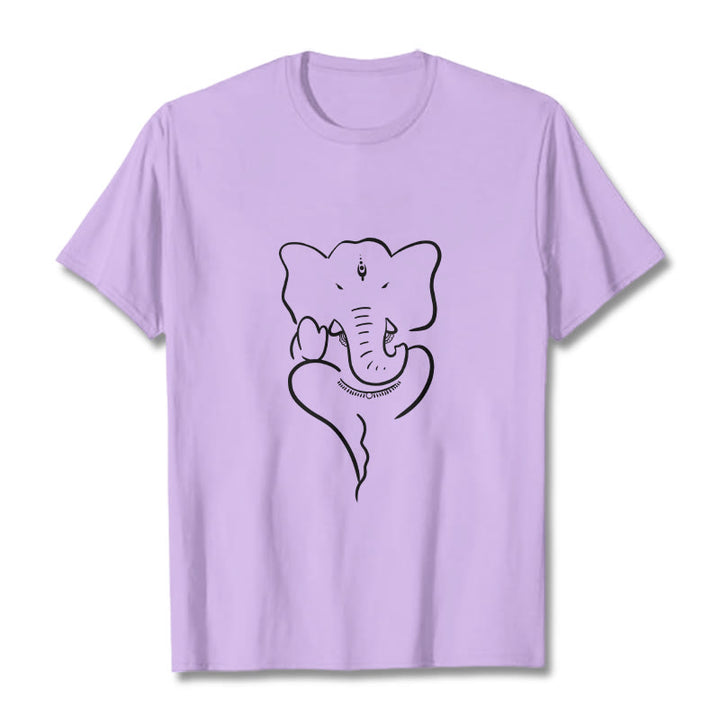 Camiseta con dibujo de elefante Ganesh y Buddha Stones - Ciruela - 2XL - image 16