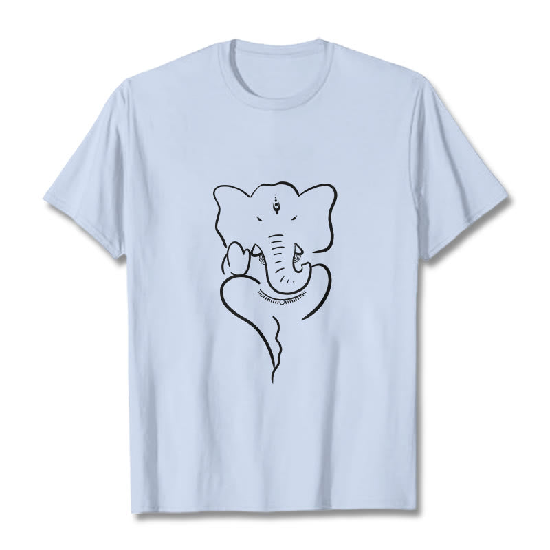 Camiseta con dibujo de elefante Ganesh y Buddha Stones - Cian claro - 2XL - image 18
