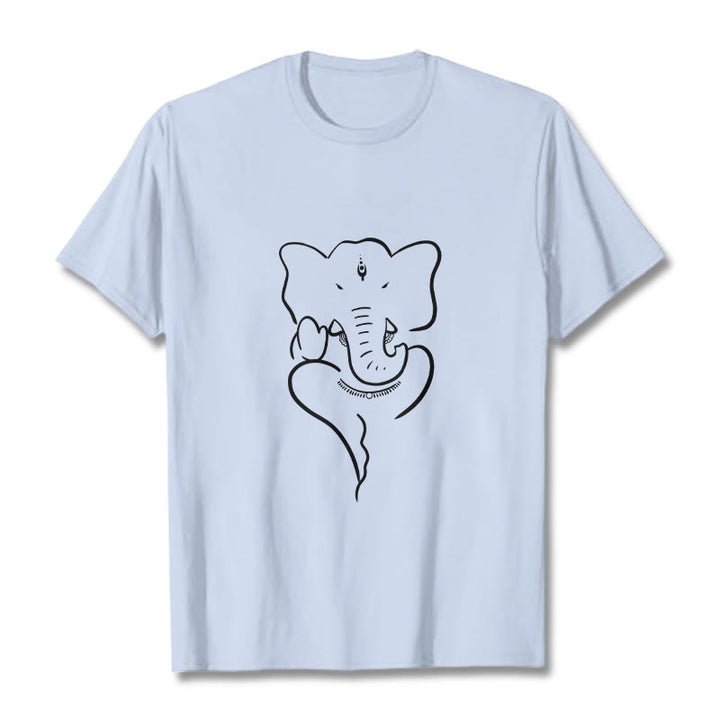Camiseta con dibujo de elefante Ganesh y Buddha Stones - Cian claro - 2XL - image 18