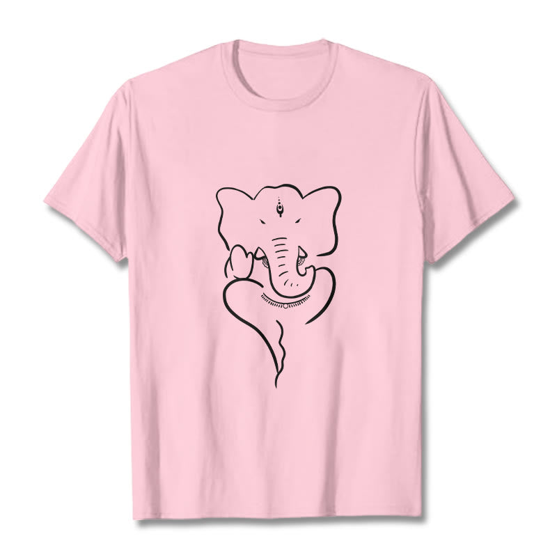 Camiseta con dibujo de elefante Ganesh y Buddha Stones - rosa claro - 2XL - image 12