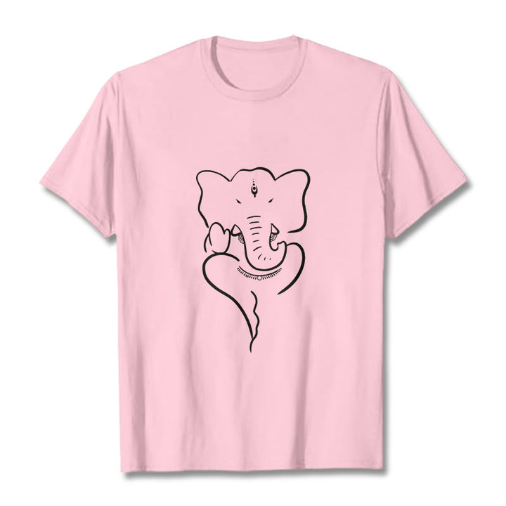 Camiseta con dibujo de elefante Ganesh y Buddha Stones - rosa claro - 2XL - image 12