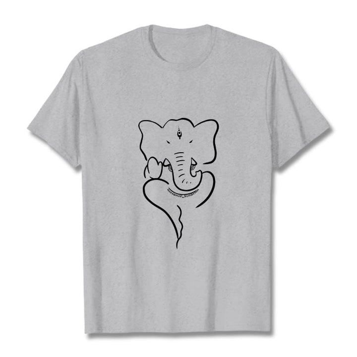Camiseta con dibujo de elefante Ganesh y Buddha Stones - Gris claro - 2XL - image 19