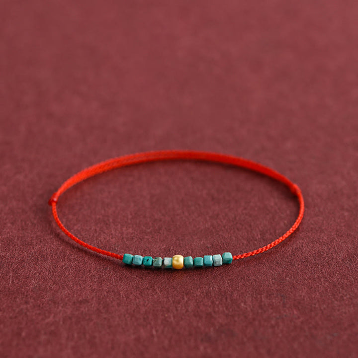 Pulsera trenzada con protección turquesa y cuentas de oro 999 de Buddha Stones - image 7