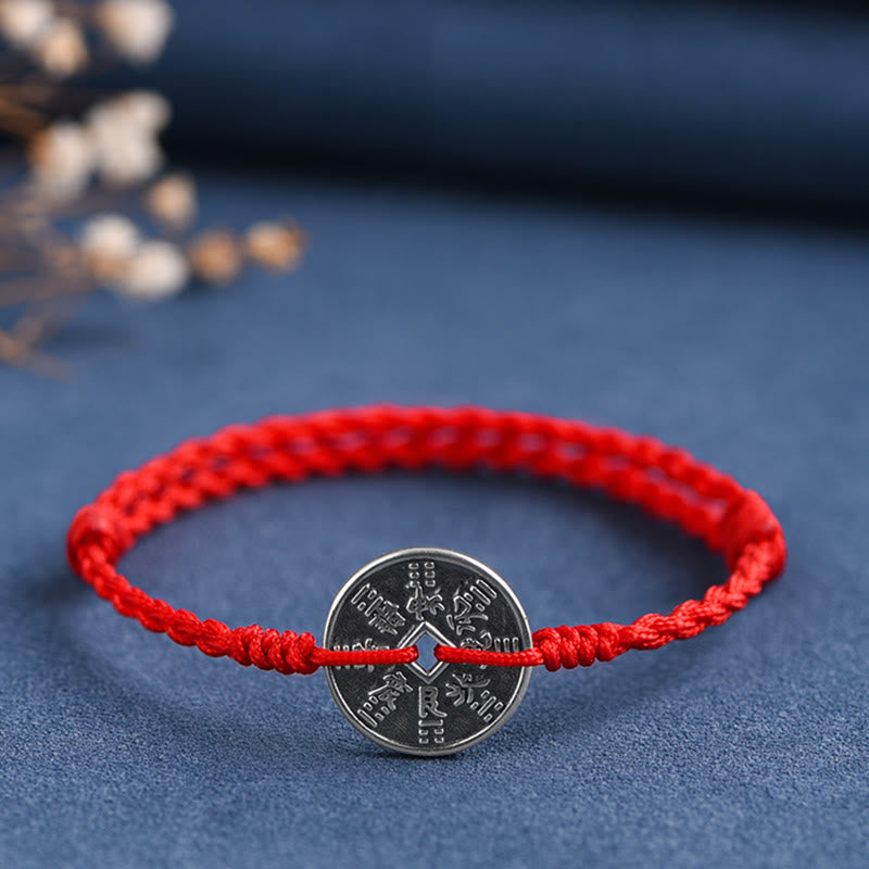 Pulsera trenzada con protección de monedas de plata de ley 925 con Buddha Stones - image 11