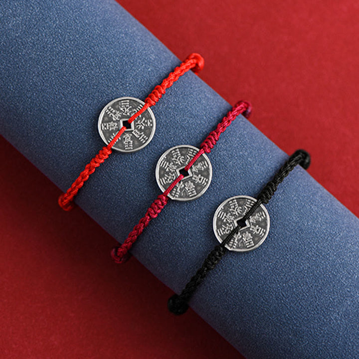 Pulsera trenzada con protección de monedas de plata de ley 925 con Buddha Stones - image 19