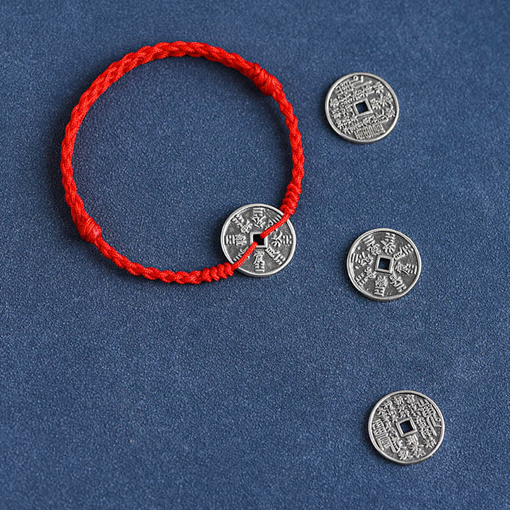 Pulsera trenzada con protección de monedas de plata de ley 925 con Buddha Stones - image 13