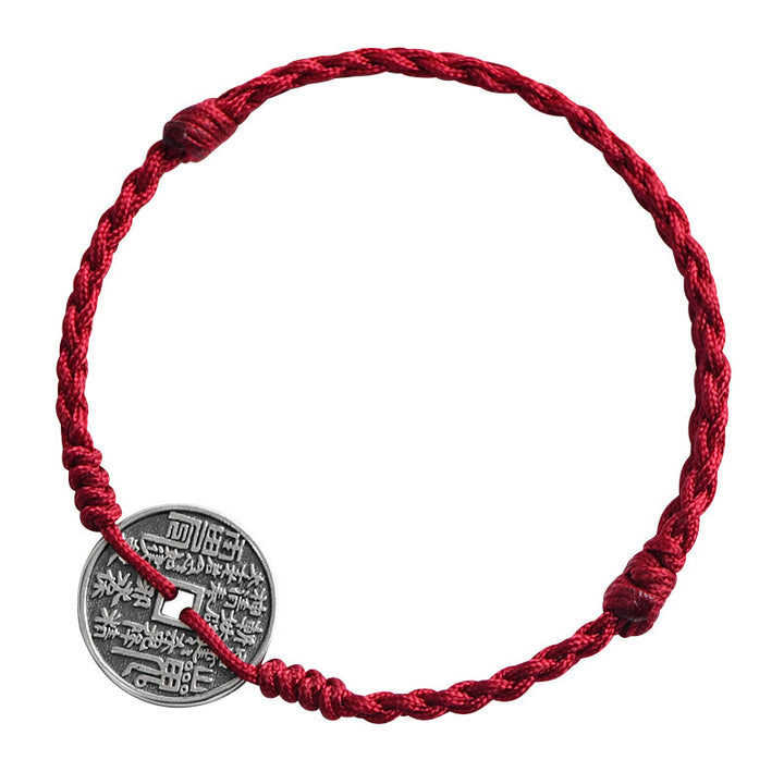 Pulsera trenzada con protección de monedas de plata de ley 925 con Buddha Stones - image 4