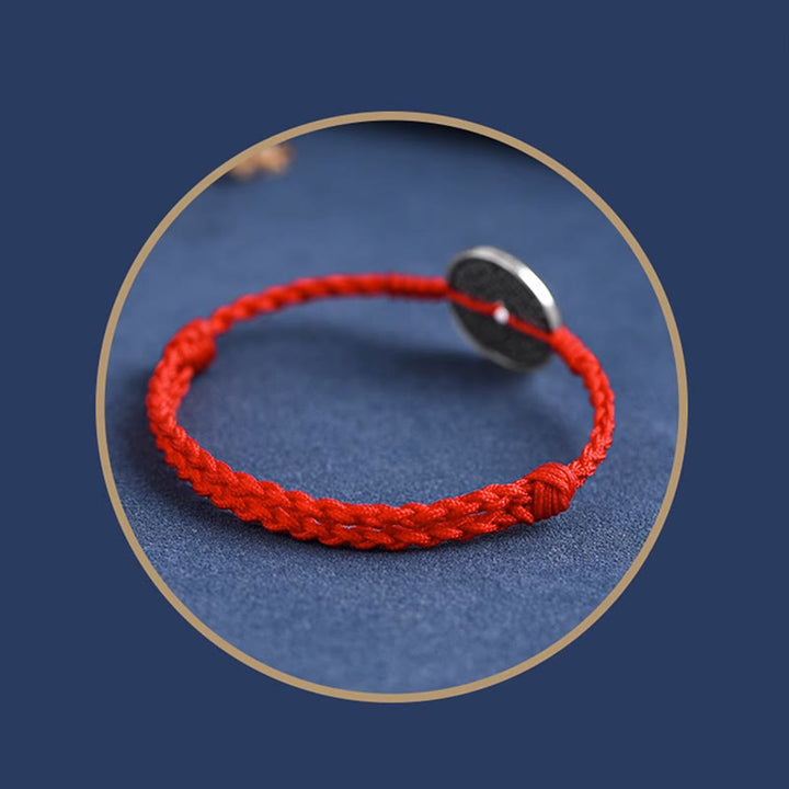 Pulsera trenzada con protección de monedas de plata de ley 925 con Buddha Stones - image 12
