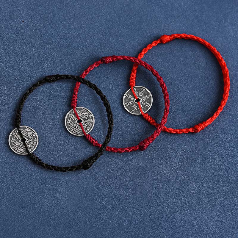 Pulsera trenzada con protección de monedas de plata de ley 925 con Buddha Stones - image 18