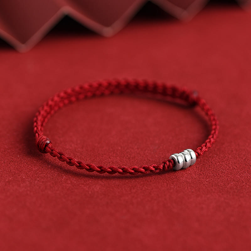 Pulsera trenzada para tobillo con cuentas de plata de ley 925 y Buddha Stones que protegen la suerte - image 3