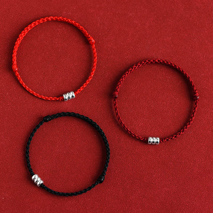 Pulsera trenzada para tobillo con cuentas de plata de ley 925 y Buddha Stones que protegen la suerte - image 17