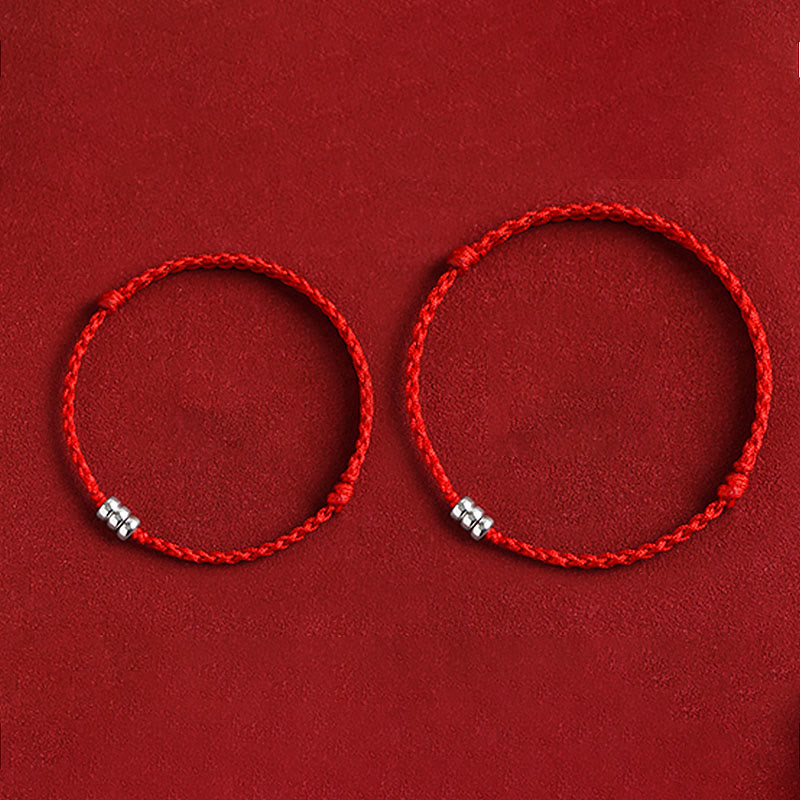 Pulsera trenzada para tobillo con cuentas de plata de ley 925 y Buddha Stones que protegen la suerte - image 11