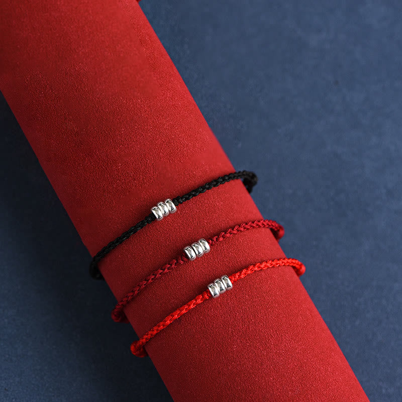Pulsera trenzada para tobillo con cuentas de plata de ley 925 y Buddha Stones que protegen la suerte - image 18