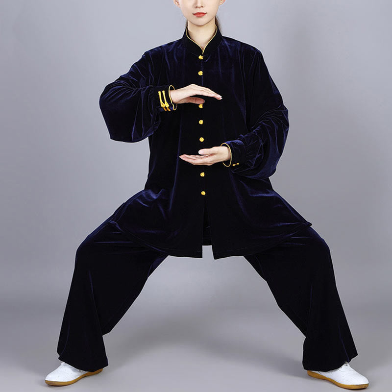 Conjunto de ropa unisex de terciopelo de felpa con Buddha Stones, 2 piezas, otoño e invierno, para meditación, tai chi, qigong y práctica zen - image 14