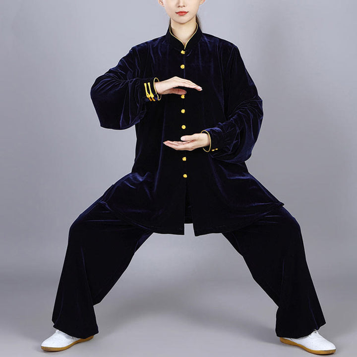 Conjunto de ropa unisex de terciopelo de felpa con Buddha Stones, 2 piezas, otoño e invierno, para meditación, tai chi, qigong y práctica zen - image 14