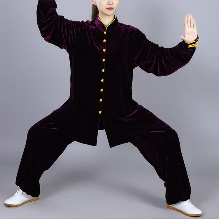 Conjunto de ropa unisex de terciopelo de felpa con Buddha Stones, 2 piezas, otoño e invierno, para meditación, tai chi, qigong y práctica zen - image 17