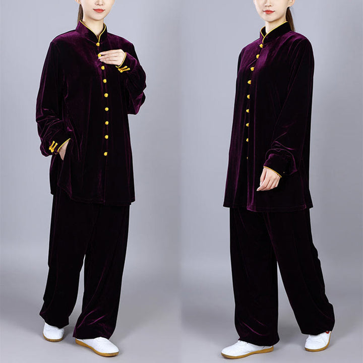 Conjunto de ropa unisex de terciopelo de felpa con Buddha Stones, 2 piezas, otoño e invierno, para meditación, tai chi, qigong y práctica zen - image 18