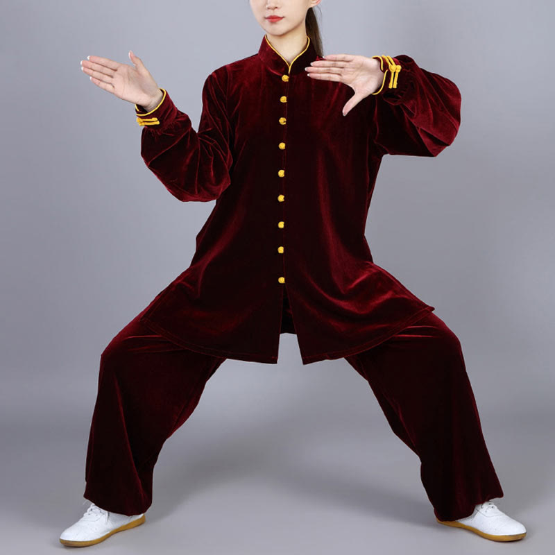 Conjunto de ropa unisex de terciopelo de felpa con Buddha Stones, 2 piezas, otoño e invierno, para meditación, tai chi, qigong y práctica zen - image 8