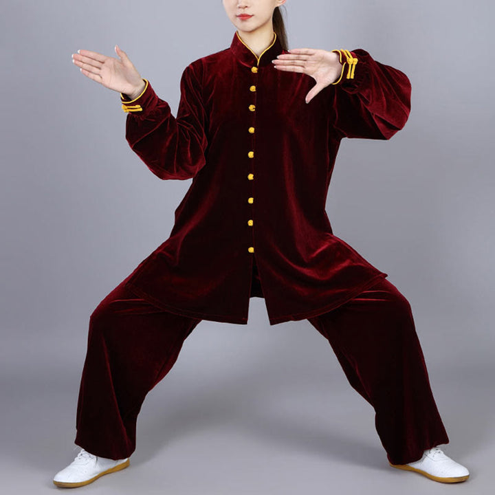 Conjunto de ropa unisex de terciopelo de felpa con Buddha Stones, 2 piezas, otoño e invierno, para meditación, tai chi, qigong y práctica zen - image 8