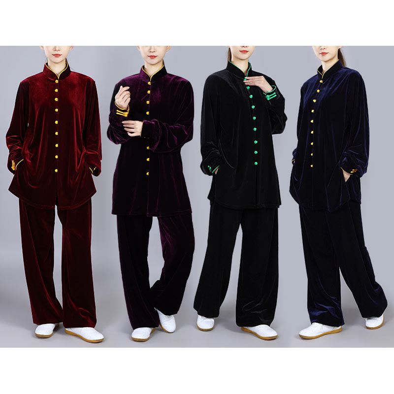 Conjunto de ropa unisex de terciopelo de felpa con Buddha Stones, 2 piezas, otoño e invierno, para meditación, tai chi, qigong y práctica zen - image 22