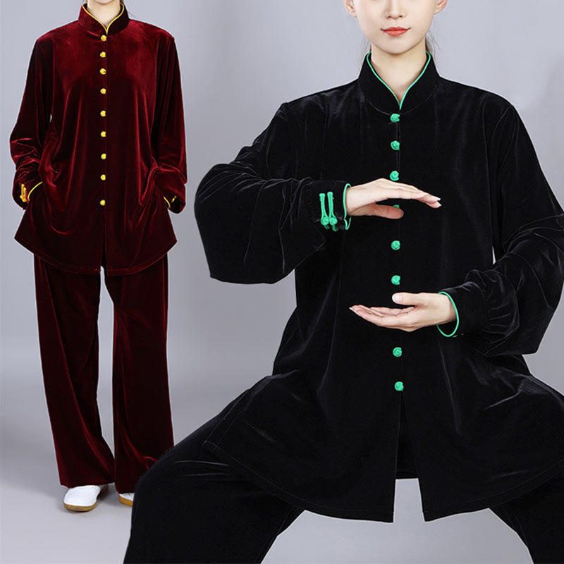 Conjunto de ropa unisex de terciopelo de felpa con Buddha Stones, 2 piezas, otoño e invierno, para meditación, tai chi, qigong y práctica zen - image 19